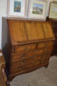 GOOD QUALITY FALL FRONT BUREAU WITH FITTED INTERIOR, WIDTH APPROX 96CM