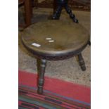 SMALL BRASS TABLE, APPROX DIAM 36CM