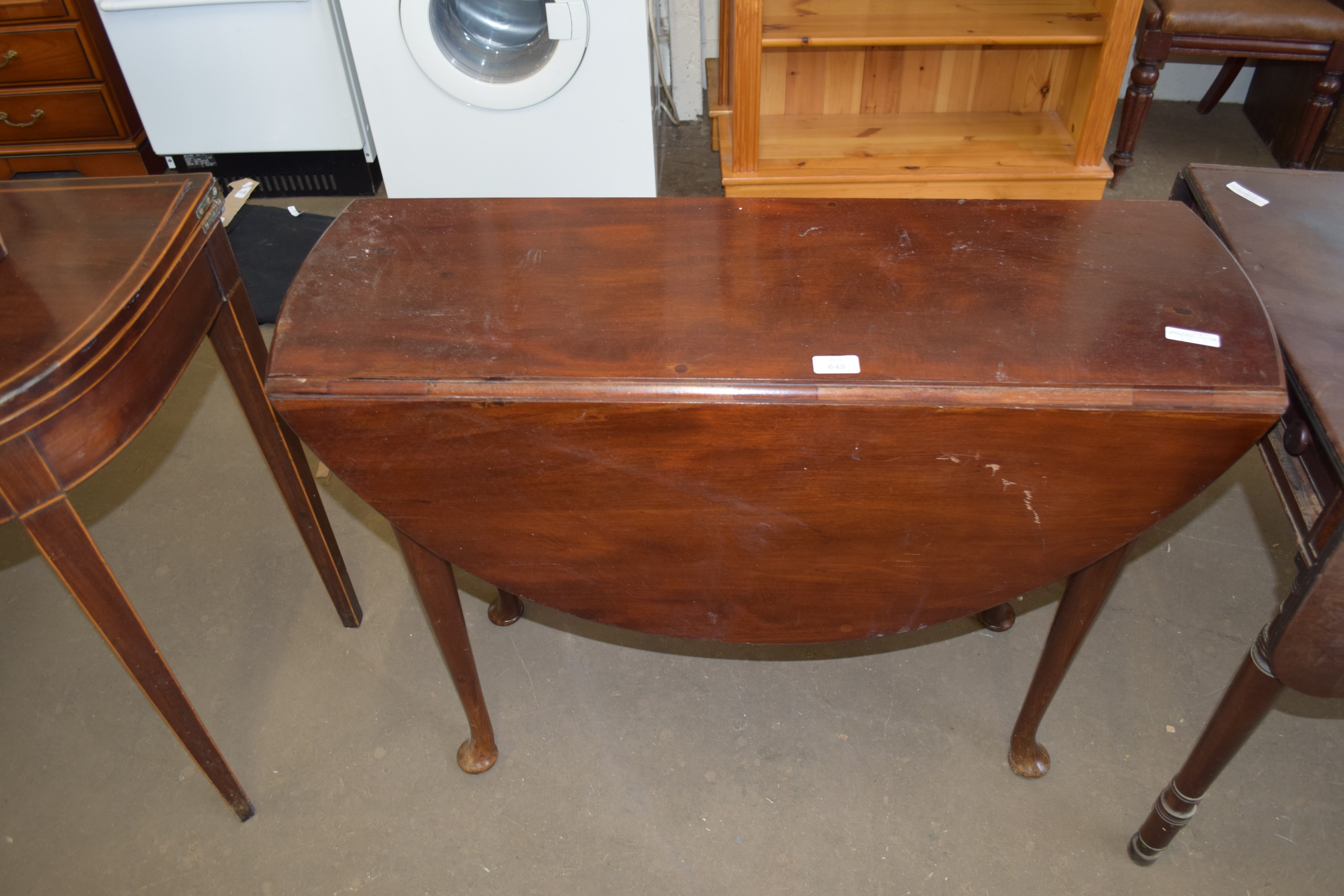EARLY DROP LEAF MAHOGANY TABLE, 92CM WIDE