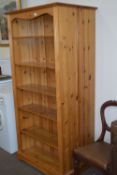 PAIR OF MODERN PINE SIX-TIERED BOOKSHELVES, 183CM HIGH