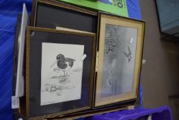 TRAY CONTAINING FRAMED PRINTS AND FURTHER DRAWINGS