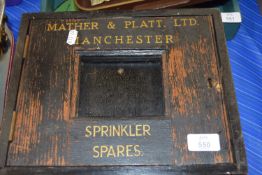 VINTAGE MATHER & PLATT LTD MANCHESTER BLACK PAINTED CABINET, 30CM WIDE