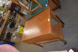 1960S/70S TEAK DROP LEAF TEA TROLLEY RAISED ON CASTERS, 67CM HIGH