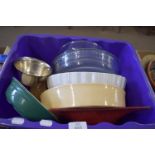 BOX CONTAINING CERAMIC DISHES ETC