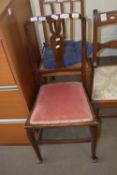 UPHOLSTERED BEDROOM CHAIR, HEIGHT APPROX 90CM