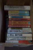 BOX OF MIXED BOOKS - TWELVE BOOKS BY BILL BRYSON, FOURTEEN LEE CHILD BOOKS