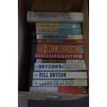 BOX OF MIXED BOOKS - TWELVE BOOKS BY BILL BRYSON, FOURTEEN LEE CHILD BOOKS