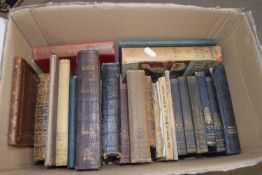 BOX OF MIXED BOOKS - THE ENGLAND OF ELIZABETH, COMMON PRAYER HYMNS, MUSIC AND MUSICIANS ETC