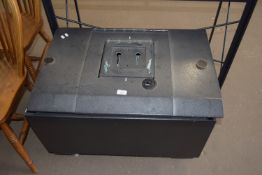 MODERN METAL BALLOT BOX ON CASTERS, 80CM WIDE