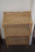 MODERN WICKER TWO-TIER BOOKSHELF, 78CM HIGH