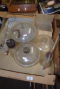 TRAY OF SCIENTIFIC OR LABORATORY GLASS WARE INCLUDING TEST TUBES ETC