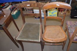 TWO EARLY 20TH CENTURY WOODEN DINING CHAIRS (A/F)