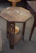 20TH CENTURY OCTAGONAL WOODEN SIDE TABLE, 68CM HIGH