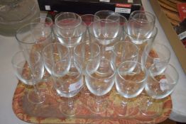 TRAY OF WINE GLASSES