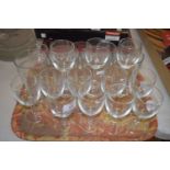 TRAY OF WINE GLASSES