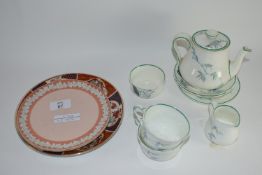 Group of ceramics including a Royal Doulton mid-20th century tea for two in kingfisher pattern,