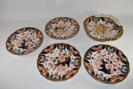 Pair of 19th century Crown Derby shell shaped dessert dishes with an Imari design together with four