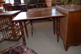 19th century mahogany Pembroke table raised on turned legs, approx 89cm wide