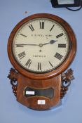 19th century mahogany mantel clock with Roman numerals to dial, dial signed by C Zipfel Snr,