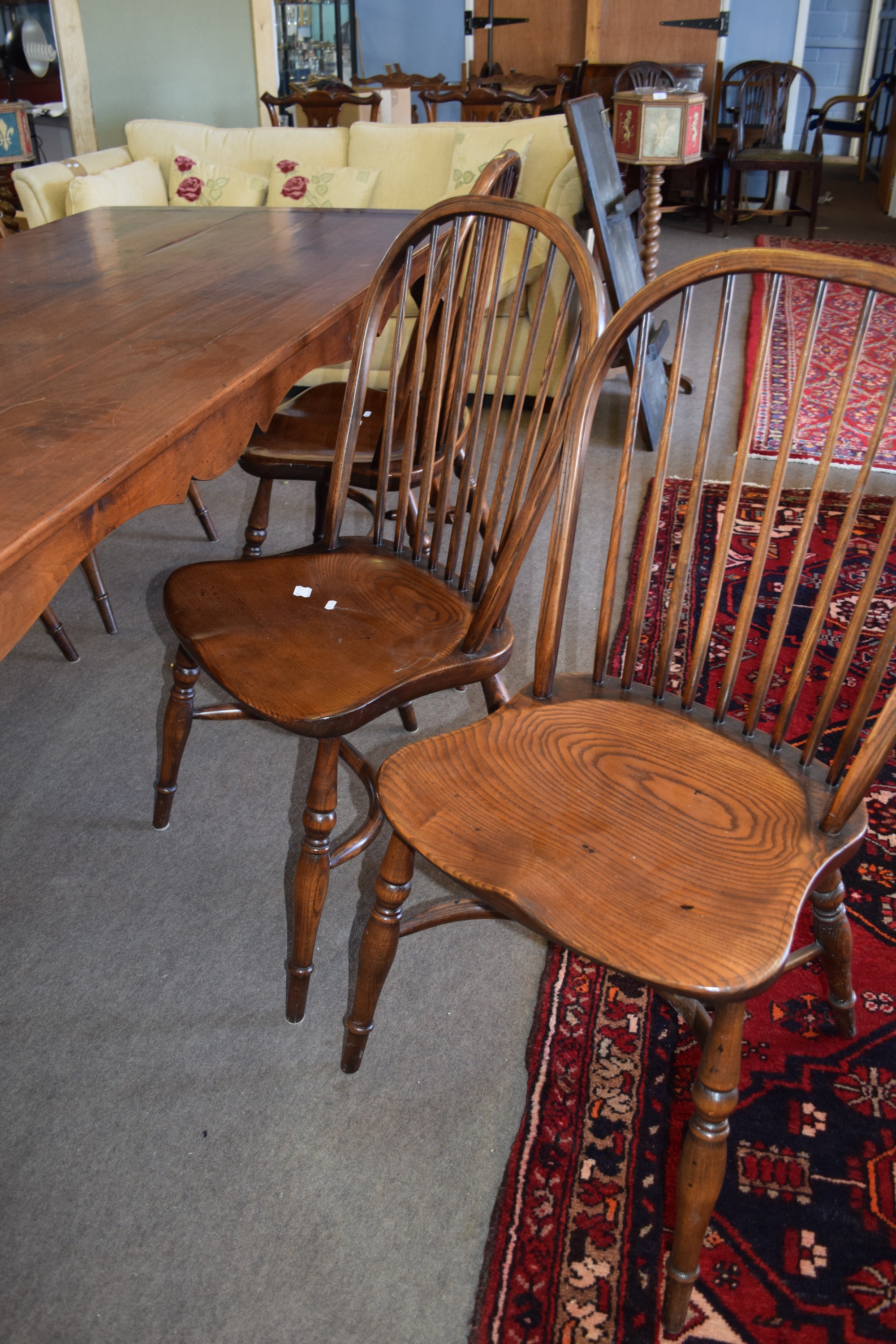 Large and impressive modern fruitwood dining table, by Eric Bates & Sons, & stickback Chairs - Image 4 of 4