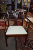 19th century upholstered carver chair, width approx 68cm