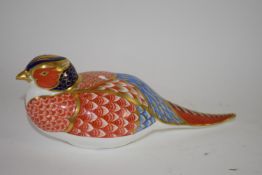 Royal Crown Derby Paperweight, formed as a seated bird, gold button