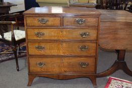 Early 20th century mahogany chest of two short over three long drawers, width approx 75cm