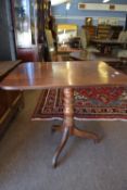 19th century mahogany tilt top rectangular table, approx 68 x 77cm