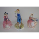 Three Royal Doulton figures including Top o the Hill, Gay morning and Little Boy Blue from the