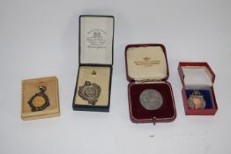 Collection of four various hallmarked silver Medallions, including a St Dunstans medal