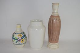 Three various Poole vases, the tallest approximately 37cm