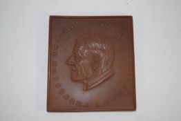 Rectangular cast plaque commemorating Professor Ernst Albert Zimmermann, dated 1826 verso