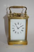 Good quality brass and glass cased Carriage Clock