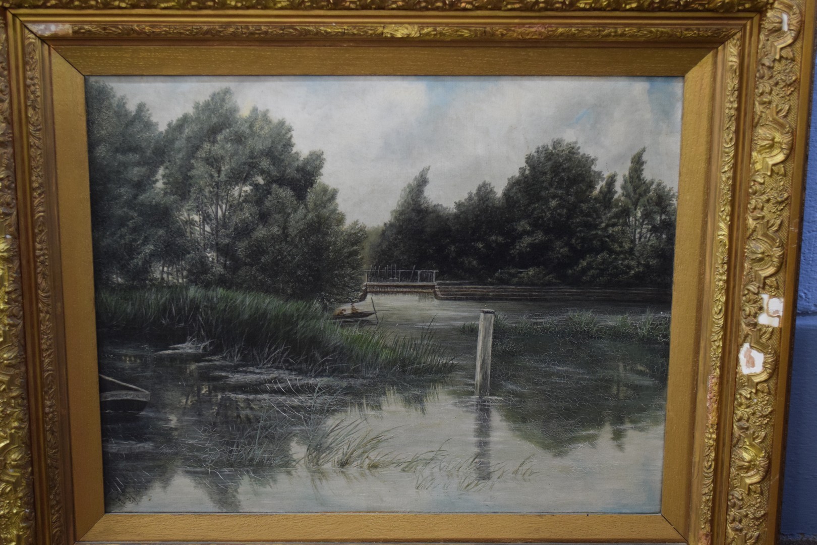 C. Foot, signed and dated 1901, Oil, Pangbourne Weir - Image 2 of 2