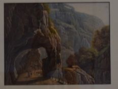Continental School, Watercolour, The Arch of Donas, inscribed verso