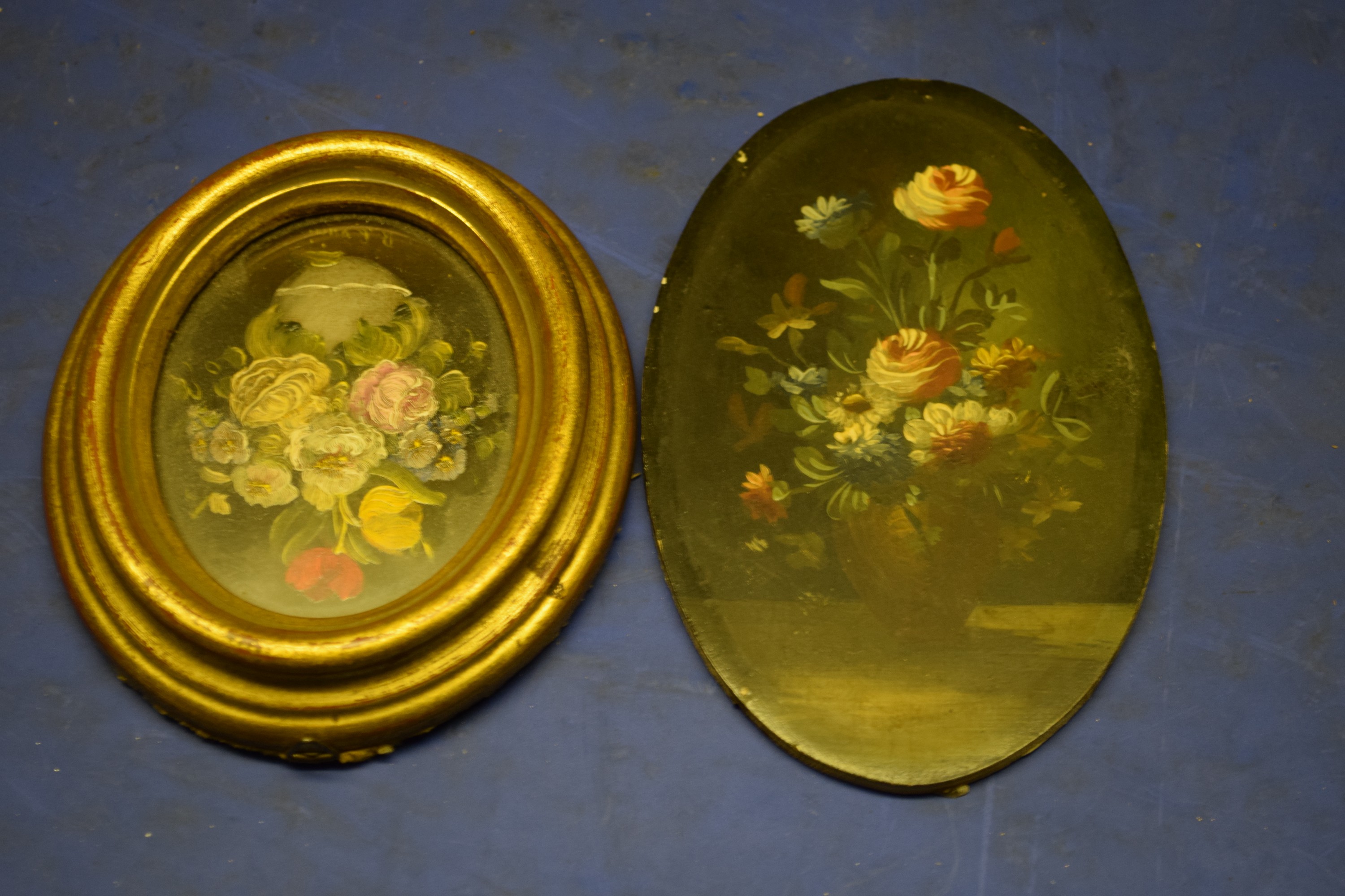 Pair of miniature flower paintings (2)