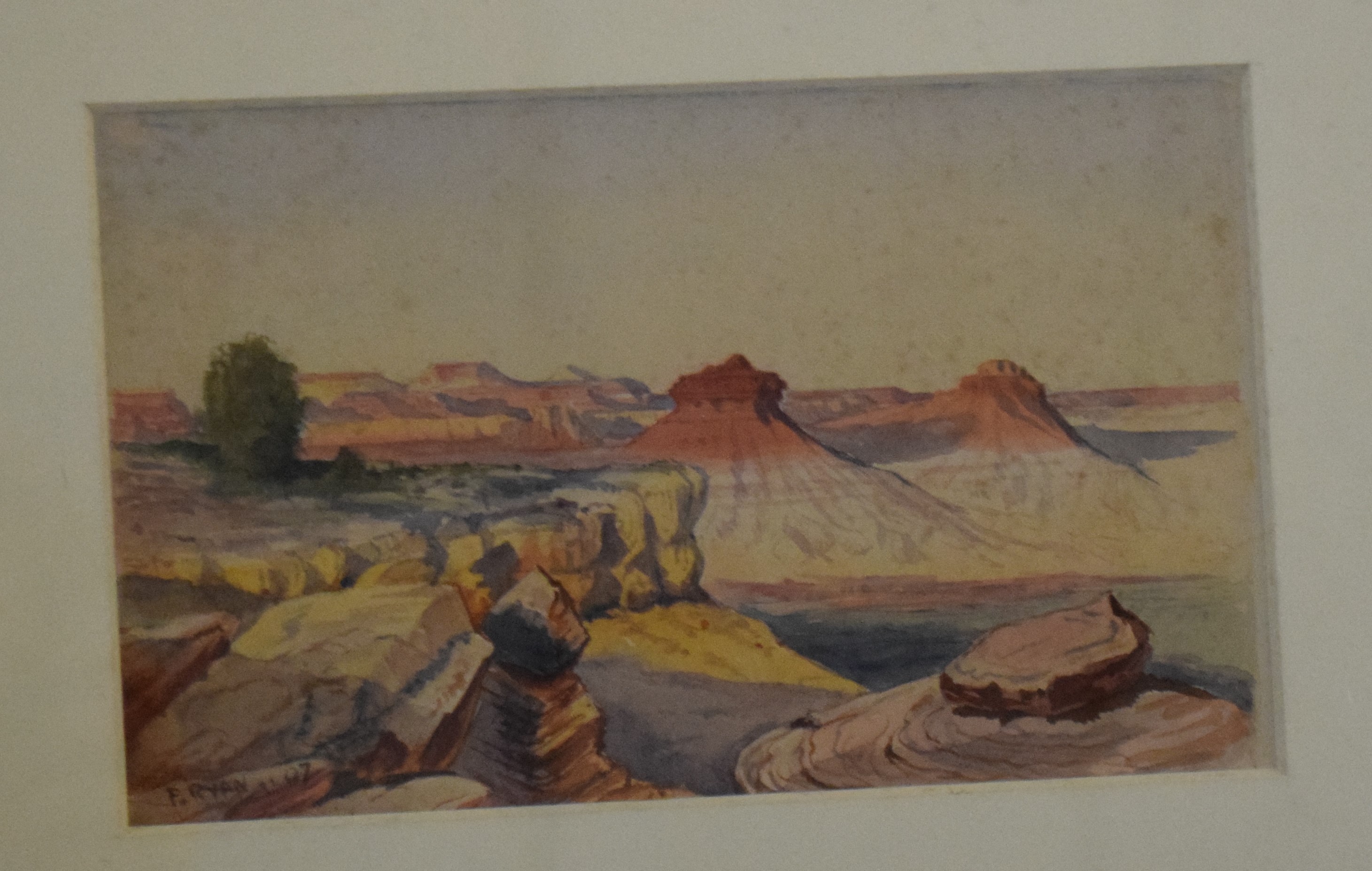 Patrick Ryan, Watercolour, signed and dated 1907 —Sunset on the Kanah Desert, Yellowstone Park