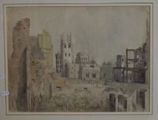 Watercolour, pencil and wash, Continental city scape, signed lower left Amy Joseph, 31 x 41cm