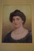 Parker Hagarty, Watercolour, signed, portrait of Margaret Townsend (verso)