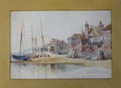 19th century, Watercolour, signed Gordon Hargreaves (?), titled "Bosham nr Chichester, Coastal