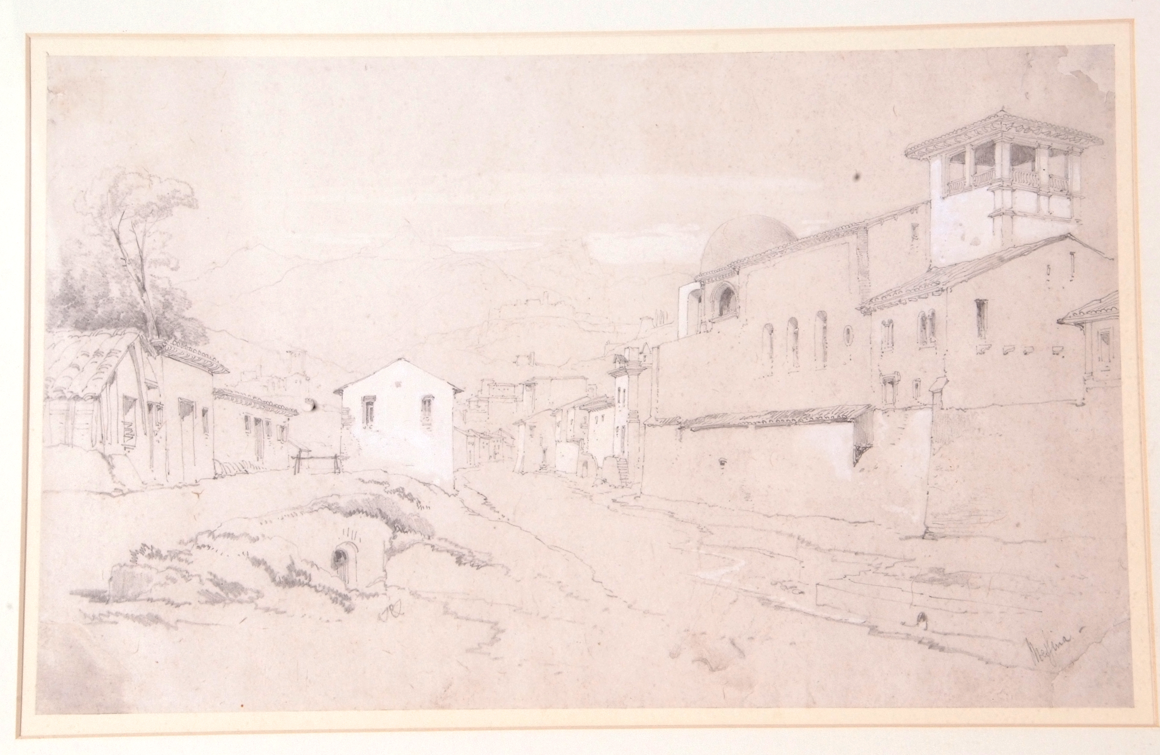 Sketch of Mediterranean street scene - Image 2 of 3