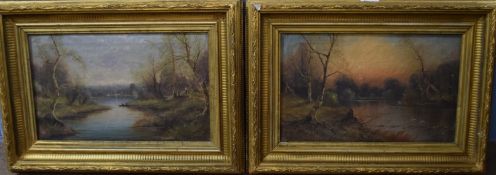 Nils H. Christiansen -- pair of landscapes (probably Epping Forest) both signed