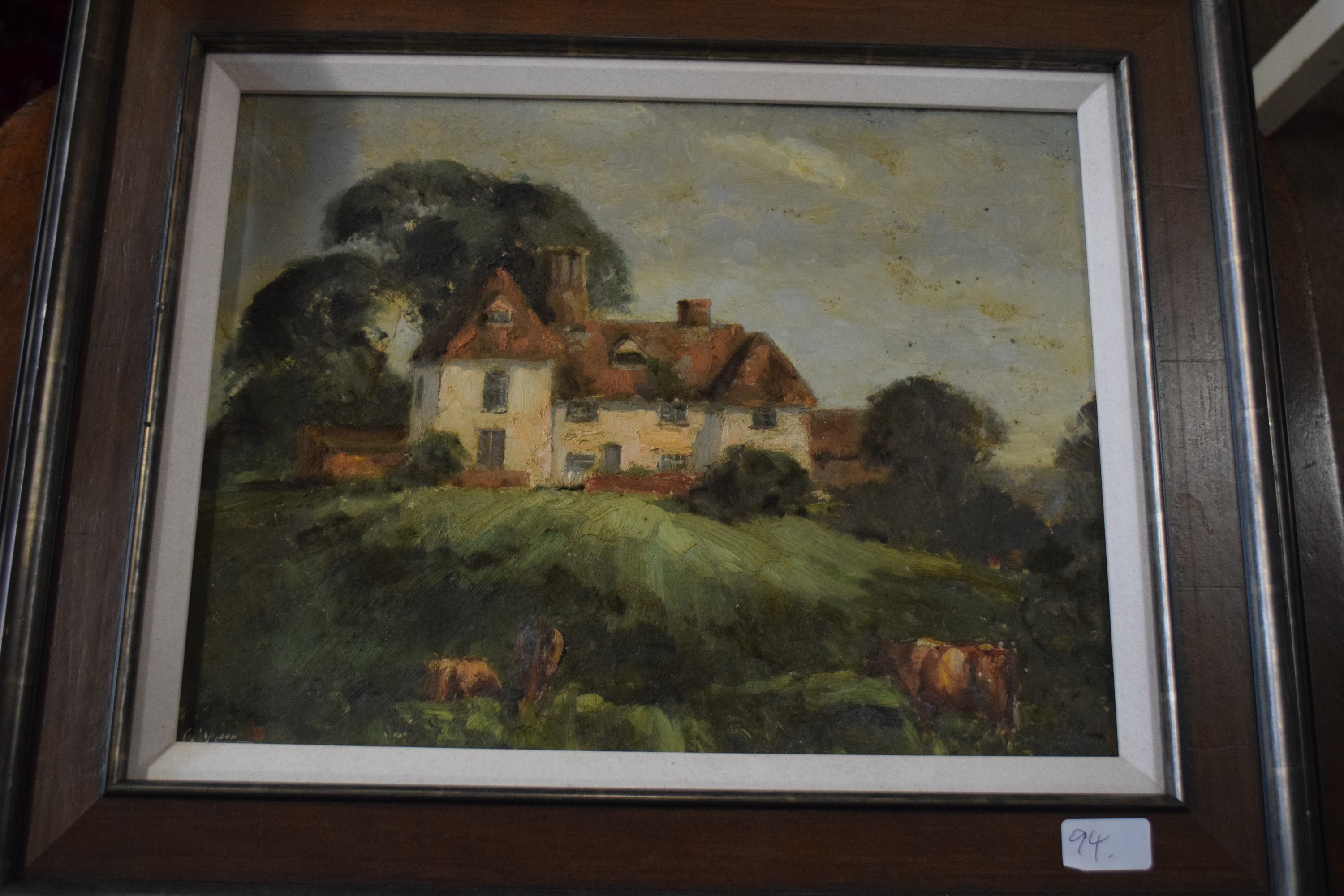 G Wilson, sig LL, Oil on board, Farmhouse