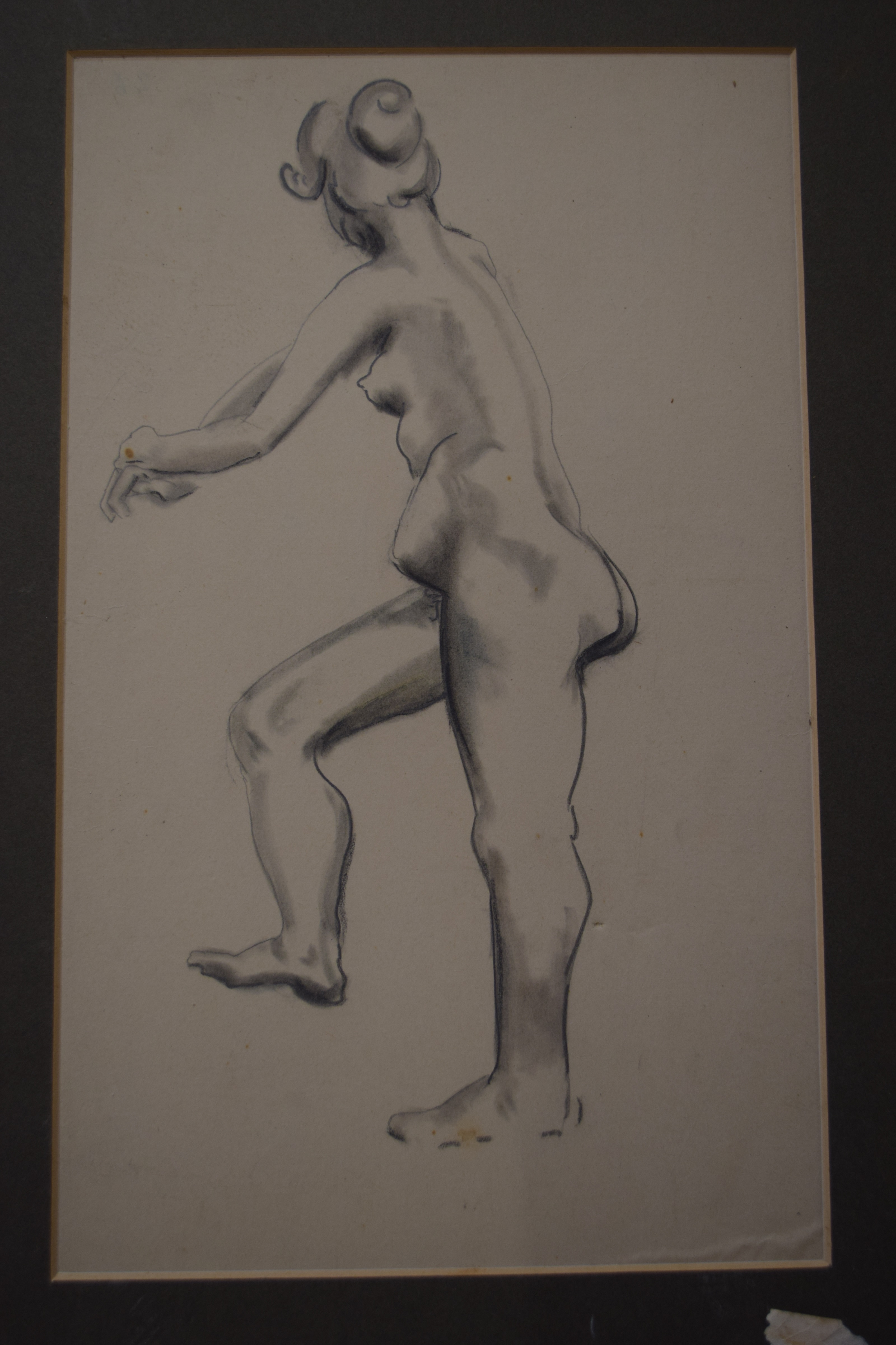 AR Arthur Lett Haines (1894-1978), Female nude, pencil and wash, 40 x 25cms, mounted but unframed