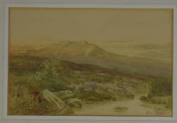 Phil Osment, watercolour, Highland Landscape, 18 x 27cm