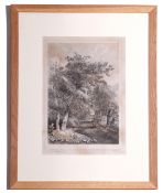 J Crome, etching, inscribed in pencil to margin, Rural scene, 33 x 23cm