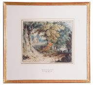 John Berney Ladbrooke (1803-1879), watercolour, "Near Arminghall, Norwich", 24 x 28cm