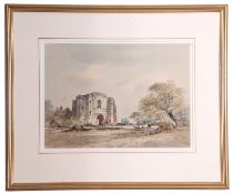 Arthur E Davies, watercolour, Pentney Abbey, 29 x 40cm