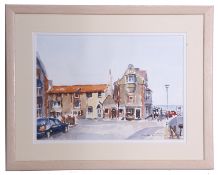 Peter Strudwick, watercolour, Sheringham coastal scene, 25 x 35cm