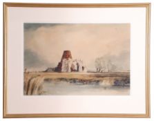 Leslie L H Moore, watercolour, St Benet's Abbey, 37.5 x 52cm